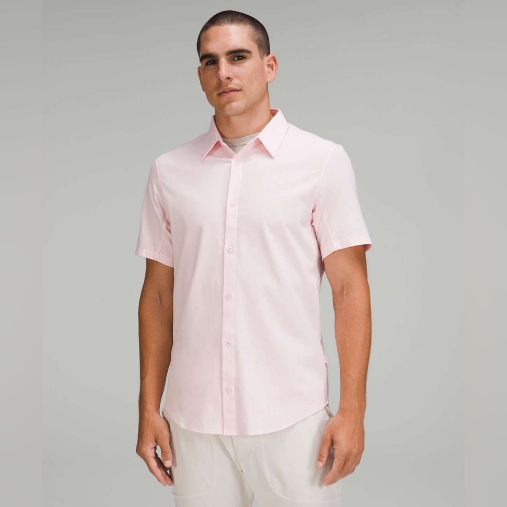 Lululemon Airing Easy Shirt in Heathered Strawberry Milkshake